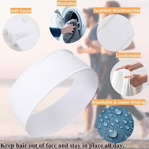 Tobeffect Headbands for Women Non Slip Trendy Womens Headbands 7PCS Elastic Hair Bands for Women's Hair Workout Sweat Head Bands Soft Thick Cotton Cloth Headband for Yoga Running Sport thumbnail 7