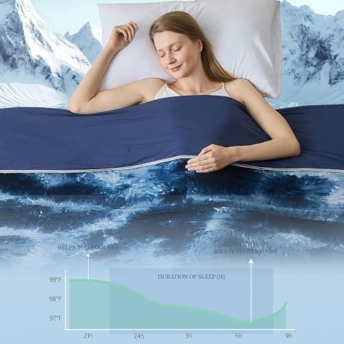 Qieryun Cooling Blanket Queen Size (90"X90"), Cold Blanket for Hot Sleepers, Ultra-Cool Lightweight & Breathable, Soft Thin for Night Sweats, Bed & Couch thumbnail 4