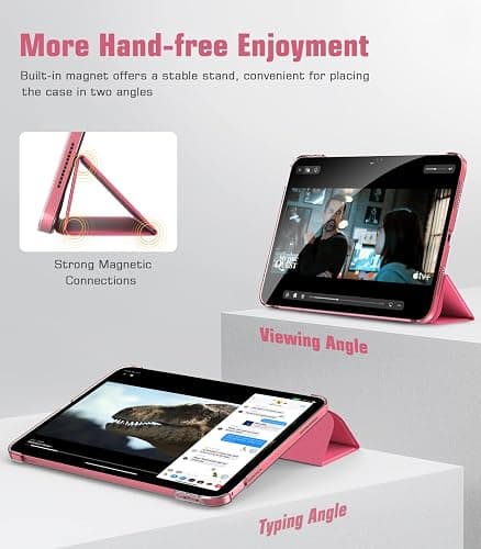 TiMOVO Cover Custodia Compatibile con iPad (A16) 11 Generazione 11 Pollici 2025/iPad 10 Generazione 10,9" 2022, Retro in PC Rigido Semi-Trasparente, Auto Sveglia/Sonno, Anguria Rossa thumbnail 4