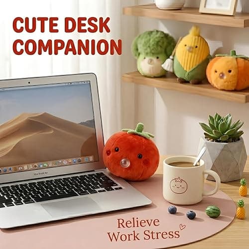 Exrroh 4 Pack Mini Vegetable Plush Toys, Kawaii Stuffed Figures with Pop Out Bubble thumbnail 6