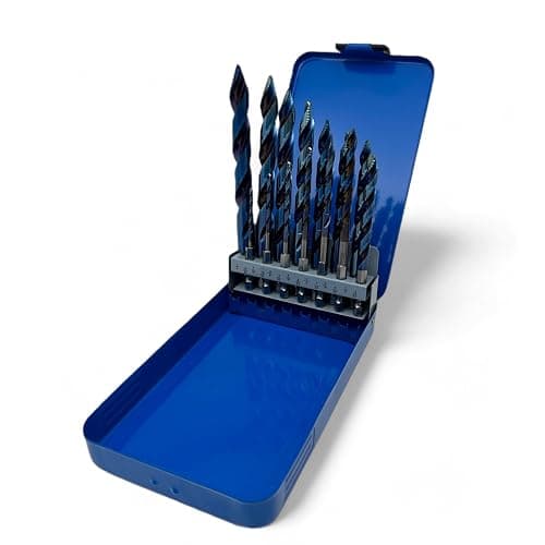 Bad Dog 14 Piece Sheet Metal Drill Bit Set Unique Multistep Hardened Cobalt Tip & Armor Steel Hex Shank. Made in The USA. Drill Through Nearly Everything! Hardened Steel, Masonry, Wood, Tile & More. - Image 1
