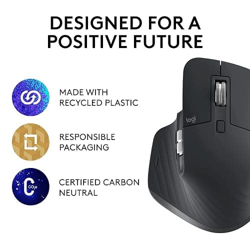 Logitech MX Master 3S Performance Wireless Mouse - Graphite With Bolt Reciever thumbnail 5