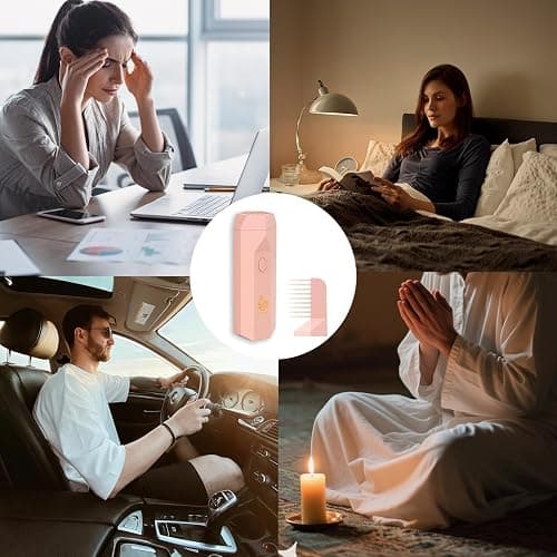 Electric Incense Burner,Portable USB Rechargeable Arabic Incense Diffuser,Handheld Muslim Ramadan Festival Incense Burner，Suitable for Daily Use and Muslim Ramadan. (Pink) thumbnail 5