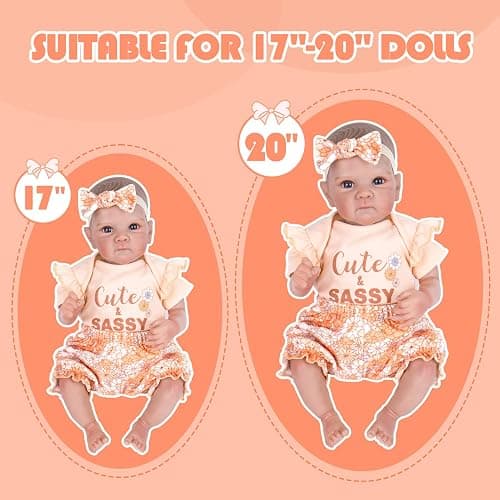 Aori Lifelike Baby Dolls Clothes 20 Inch Pink Shirt and Floral Pants Set for 17-20 in Realistic Reborn Girl Doll thumbnail 6