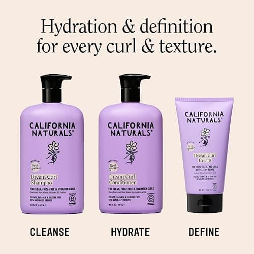 California Naturals Curl Defining Cream for Wavy Curly Coily Hair, Anti Frizz Curl Cream with Shea Butter and Castor Oil, Sulfate and Paraben Free, Natural, Vegan, Rose Garden, 8 oz thumbnail 7