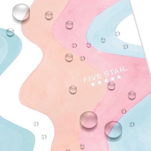 Five Star Spiral Notebook + Study App, 1 Subject, Wide Ruled, 8" x 10-1/2", 80 Sheets, Fights Ink Bleed, Water Resistant Cover, Pastel Waves (930060F) thumbnail 6