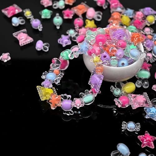 200g+ Candy Bulk Assorted Cute Kandi Beads for Jewelry Making, Bracelet Making Kit, Craft Supplies Charm Beads(Mixed II) thumbnail 2