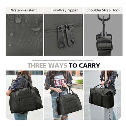 Travel Duffle Bag, Waterproof Weekender Bag Carry On Tote Bags for Women, Travel Essentials Sport Gym Bag for Men, Hospital Bag for Labor and Delivery, Overnight Bag Luggage Bag with Trolley Sleeve thumbnail 6