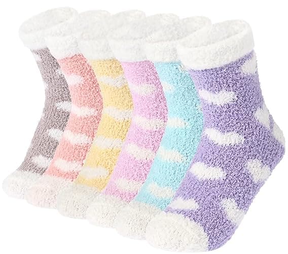 Plush Slipper Socks Women - Colorful Warm Fuzzy - Image 1