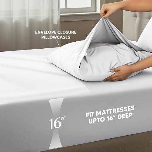Utopia Bedding Queen Size Sheet Set – 4 Piece Bed Sheets, Soft and Breathable Microfiber, Includes 1 Fitted Sheet, 1 Flat Sheet and 2 Pillowcases – Oeko Tex (White) thumbnail 4