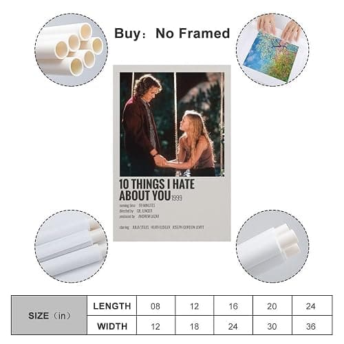 ENYPOLIS 10 Things I Hate About You Posters & Prints on Canvas Wall Art Poster for Room Decor Unframe 12x18inch(30x45cm) - 10 Things I Hate About You thumbnail 4