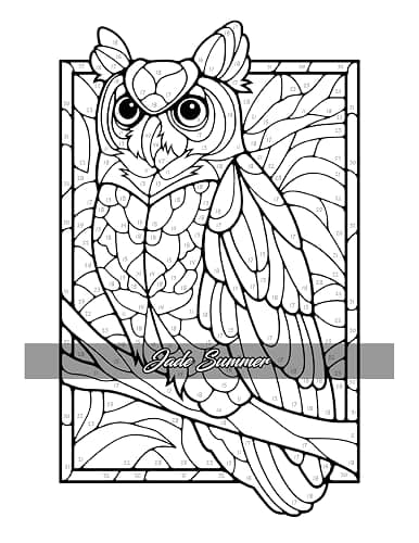 Color by Number Animals: Adult Coloring Book with Cats, Dogs, Birds, Butterflies, Horses, Sloths, and Many More for Stress Relief and Relaxation thumbnail 12