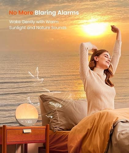 Dreamegg Sunrise 1 - Sunrise Alarm Clock, Sound Machine for Sleep, Customizable Sleep Routines, Dimmable Night Light, 29 Soothing Sounds, White Noise Machine, Wake Up Light for Bedrooms, Adults, Kids thumbnail 3