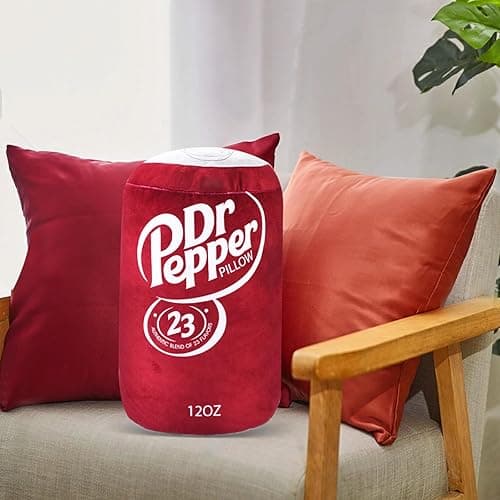 RMKA Doctor Pepper Pillow - Soda Can Stuffed Pillow - Soft Polyester Fabric, 18 inches - Cute and Fun Design, Red - Perfect for Home Decor, Gifts,, RMKAPILLOW-008 thumbnail 8