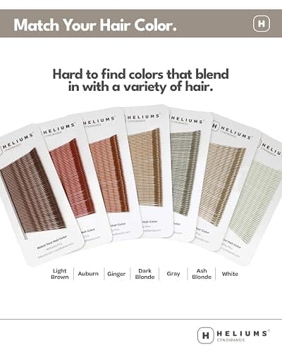Heliums Bobby Pins - Light Brown - 2 Inch Wavy Hair Pins, Color Matched for Light Brown and Dark Blonde Hair, 48 Count thumbnail 3