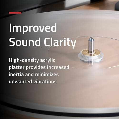 Fluance RT85N Reference High Fidelity Vinyl Turntable Record Player with Nagaoka MP-110 Cartridge, Acrylic Platter, Speed Control Motor, High Mass MDF Wood Plinth, Vibration Isolation Feet - Walnut thumbnail 4