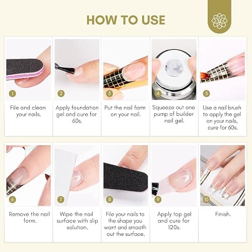SAVILAND Builder Gel for Nails: 30ml Clear Hard Gel for Extension, Builder with Air Cushion Builder Base &Nail Strengthener Art Manicure Set 100pcs Nail Forms and Acrylic Brushr Thickening Home Use | Dispense By Press, Control Gel Amount Easily, Salon & Home DIY, Includes 100 Forms & Brush, Natural Resin, Lasts 28+ Days thumbnail 7