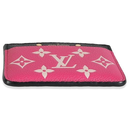 Louis Vuitton, Pre-Loved Black White Pink Empreinte Spring In The City Card Holder, Black thumbnail 7