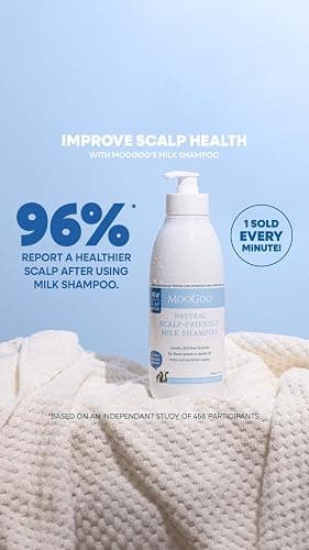MooGoo Natural Milk Shampoo & Cream Conditioner Pack - For Itchy, Dry, Eczema, Psoriasis & Dandruff Prone Scalps – SLS, Silicone, Sulfate & Paraben Free - Natural & Gentle Formula – 2x 500ml thumbnail 3