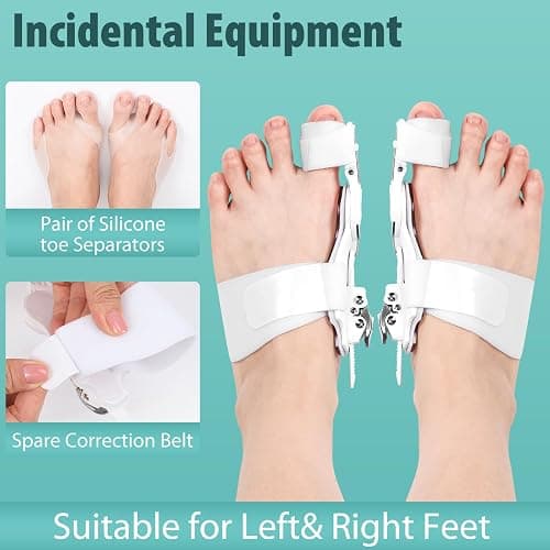 Kutain Comfort Bunion Corrector for Women & Men, Orthopedic Toe Straightener, Adjustable Splint Bunion Pads Day Night Support with Toe Separator for Relief (2PCS) thumbnail 6
