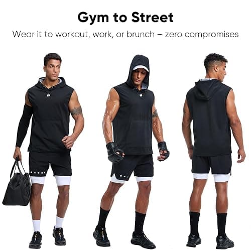 HOTSUIT Sauna Shirt for Men Anti-Rip Men's Heat Trapping Pullover Vest Hoodies Tank Top for Boxing Exercise thumbnail 5