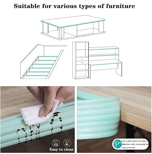 Bunk Bed Ladder Pads, Self-Adhesive Bunk Bed Ladder Cover, Bunk Bed Step Foam Padding, Ladder Step Pads Loft Bed, Soft Extra-Wide Edge Protector, Furniture 6.5 Ft Light Green thumbnail 6