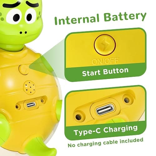 iPlay, iLearn Baby Bath Toy Set, Toddler Bathtub Toy Rechargeable Turtle Sprinkler W/ 5 Rings, Dinosaur Spiral Water Bathtime Shower Summer Birthday Gifts 18 Month 2 3 4 Year Old Kids Boy Girl Infant thumbnail 7