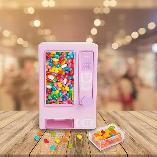 YOBRO Candy Dispenser, Cute Vending Machine for Desktop, Manual Candy Machine, Dispense Mini Candies, Birthday&Christmas Gift for Girls, Gift for Friends Girlfriends (Pink) - Pink thumbnail 5