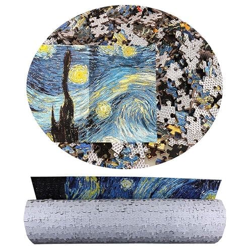 BEIWO Puzzle-Starry Night by Vincent Van Gogh Jigsaw Puzzles, 1000 Piece Puzzles for Adults and Kids (Starry Night, Square-1000 Pieces) thumbnail 4