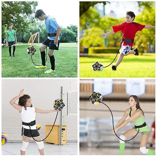 Ainiv Football Kick Entraîneur Solo Entraînement, 5 Griffe Tissu | Football Volleyball Rugby Trainer, Ceinture Réglable pour Enfants et Adultes Débutants, Convient aux Balles Taille 3, 4, 5 thumbnail 6
