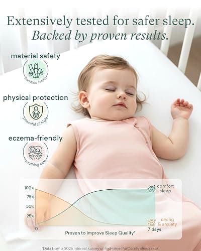 PurComfy Supersoft Sleep Sack 0.5 TOG, Premium Bamboo Viscose Sleeping Bag Thin Baby Wearable Blanket 2-Way Zipper Sleep Sack thumbnail 2