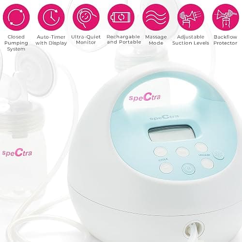 Spectra S1 Plus Hospital Grade Double Electric Breast Pump with Rechargeable Battery, Blue thumbnail 6