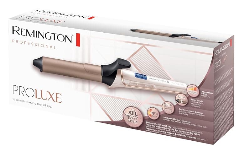 Remington Boucleur à cheveux [32mm: boucles glam] PROluxe (Technologie Intelligente OPTIheat, chaleur constante ciblée, Avec pince, Ecran LCD,10 réglages 120-210°C) Fer à boucler CI9132 thumbnail 10