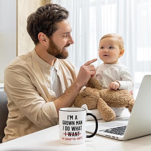Aurahouse Funny Girl Dad Gifts Mug, Gift for Dad from Daughter | Dad birthday gifts from daughter wife kids, Fathers Day, Christmas gift for dad, New Daddy, I Do What My Daughter Wants thumbnail 7