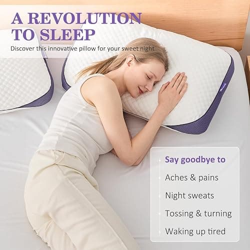 HOMELAB Cooling Adjustable Shredded Memory Foam Pillow, Queen 20x28, 1 Pack | Adjust the loft for side, back or stomach sleeping; the cooling removable cover adds comfort to the Queen 20x28 pillow. thumbnail 8