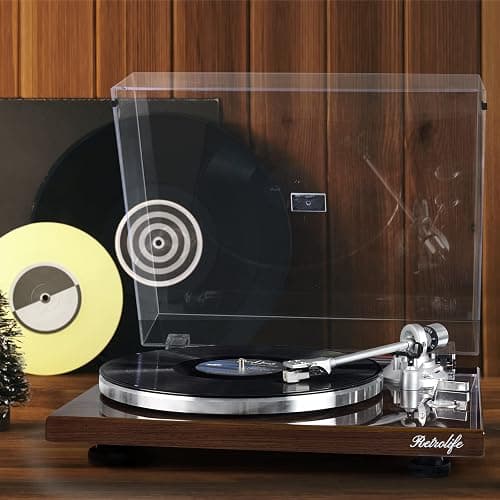 Turntables Belt-Drive Record Player with Wireless Output Connectivity, Vinyl Player Support 33&45 RPM Speed Phono Line USB Digital to PC Recording with Advanced Magnetic Cartridge&Counterweight thumbnail 9