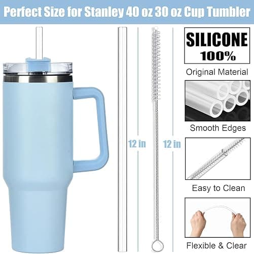 clear stanley straws + straw cleaner (replacement straws) thumbnail 3
