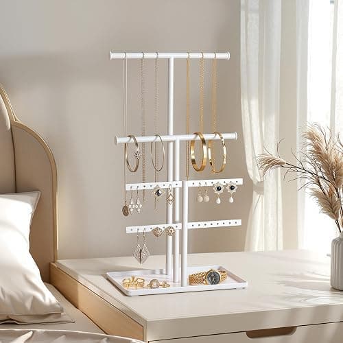 Josmimic Jewelry Holder Organizer Necklace Display: Metal Aesthetic Room Decor Tree Stand for Bracelet Hanger and Earrings Storage thumbnail 2