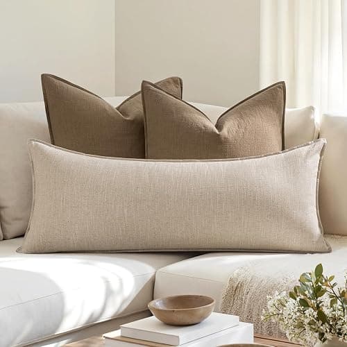 MIULEE Decorative Long Lumbar Throw Pillow Cover for Bed 14x36 Natural Beige Boho Farmhouse Neutral Couch Pillowcase Pack of 1 Accent Modern Sofa Cushion Livingroom Home Decor (Covers Only) thumbnail 3