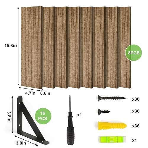 Fixwal Floating Shelves Width 4.7in Rustic Wood Wall Shelves Set of 8, Wall Shelves for Bedroom, Living Room, Kitchen, Bathroom, Office Decor and Plants Display (Carbonized Black) thumbnail 4