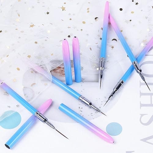 Artdone Nail Art Brushes Set,5PCS Nail Art Liner Brushes For Gel Nail polish,Metal Handle Nail Drawing Pens For Nail Art Tools Design Pen.… thumbnail 7