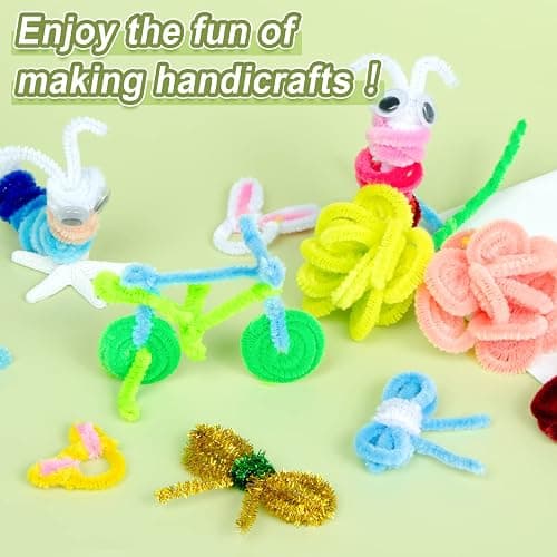 Acerich 600 Pcs Pipe Cleaners 30 Colors Chenille Stems DIY Art Craft Decorations (7 mm x 12 Inch) thumbnail 6