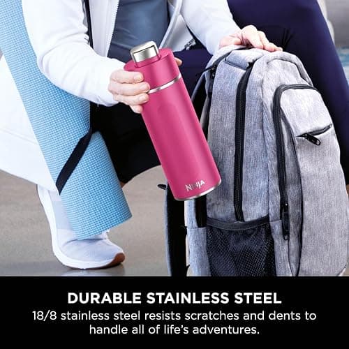 Ninja Thirsti Water Bottle and Flask 530 ML with Leak-Proof Lid, Designed for Carbonated, Hot & Cold Drinks, Ideal for Travel & Sports, Triple Insulated, Stainless Steel, Hot Pink, DW1801EUUKBP thumbnail 9