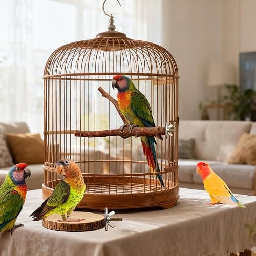 StyEdEk 8 Pack Natural Wood Bird Perches Parrot Perch Stand Parakeet Toys Bird Cage Accessories for Budgerigar Cockatiels, Conures thumbnail 7