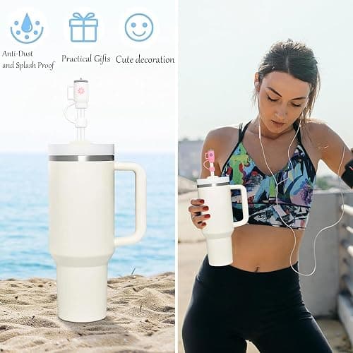 LDKEDKF 11Pcs Straw Cover for Stanley Cup, Silicone Straw Topper for Stanley Cup 30&40oz with Tumblers, 10mm 0.4in Lid Accessories (Reusable) thumbnail 6