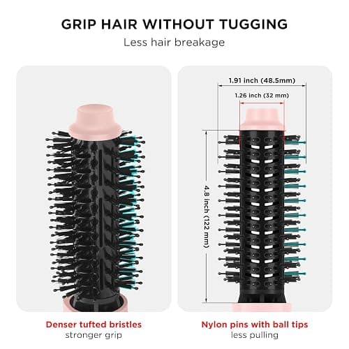 Hair Dryer Brush Blow Dryer Brush in one, Aima Beauty 1.25'' Round Brush Blow Dryer Ionic Hot Air Brush Styler Volumizer with Ceramic Coating & Tufted Bristles for Smooth and Shiny Blowout, Pink thumbnail 4