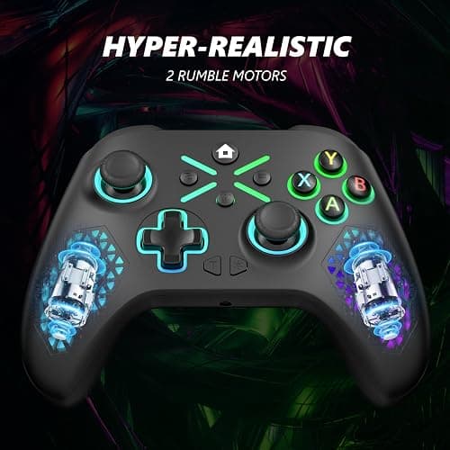 Dinosoo RGB Wireless Controller for Xbox Series X|S, Xbox One & Windows 10/11, Gaming Gamepad with Hall Trigger, Turbo, Macro, 3.5mm Audio Jack, 2.4GHz Adapter thumbnail 3