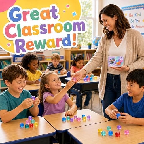 24 Pack Mini Stress Cubes for Kids: 1.18'' Soft Squeeze Toys with Storage Box, Squishy Sensory Fidget Toys for Classroom Prizes, Prize Box Toys, Party Favors thumbnail 5