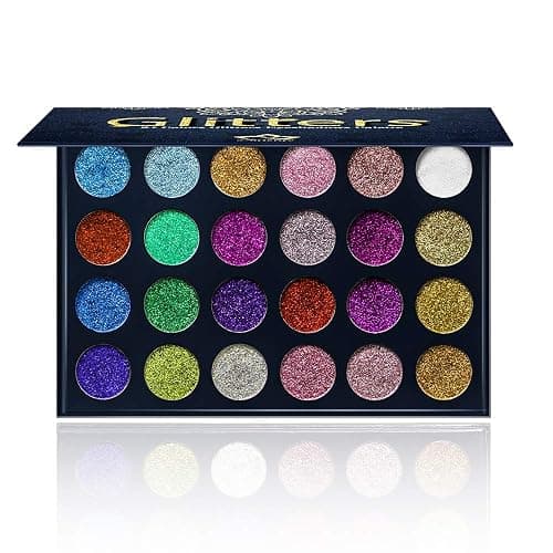 Aolailiya 24 Color Pressed Glitter Eyeshadow Palette - Mineral Ultra Shimmer Makeup Palette Eye Shadow Powder Long Lasting Waterproof - Image 1