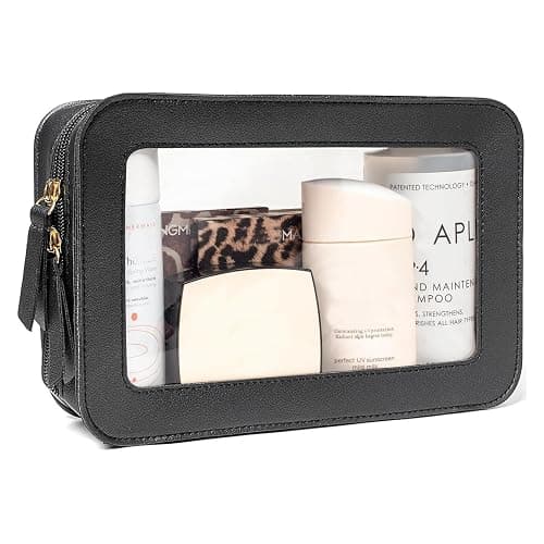 Clear Makeup Bag Small, TSA Approved Portable Toiletry Bag with Zipper Cosmetic Travel Bag Makeup Organizer Case Mini Makeup Pouch for Purse Car Organizer Bag for Women Men - Image 1